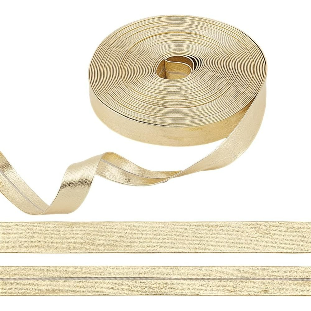 Binding Tape Bias - 9,8 ярда Золотая кожаная отделка Складная